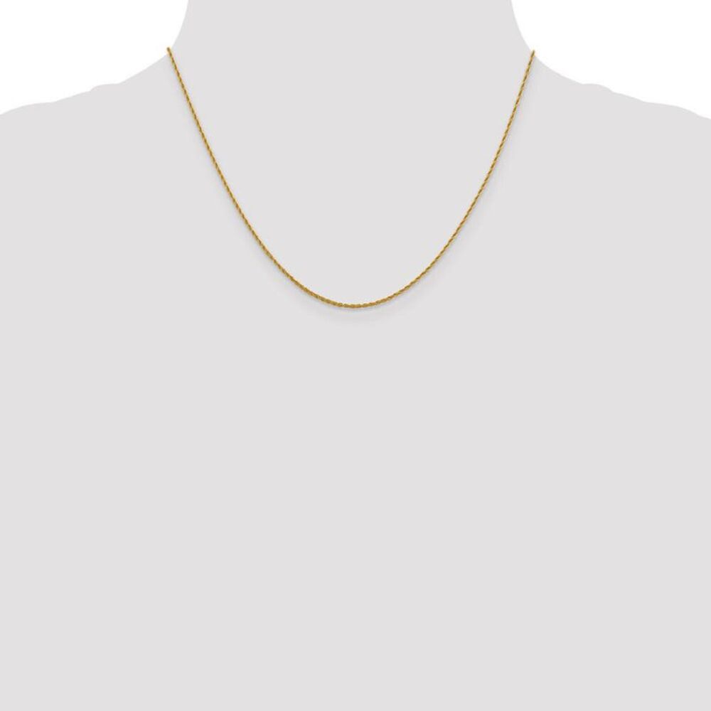 1.3mm 14k Yellow Gold Solid Loose Rope Chain Necklace, 18 Inch - Picture 2 of 8